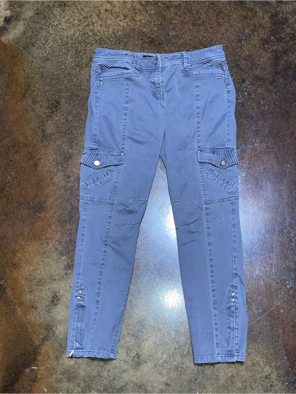 White House Black Market Slate Blue Skinny Cargo Jeans